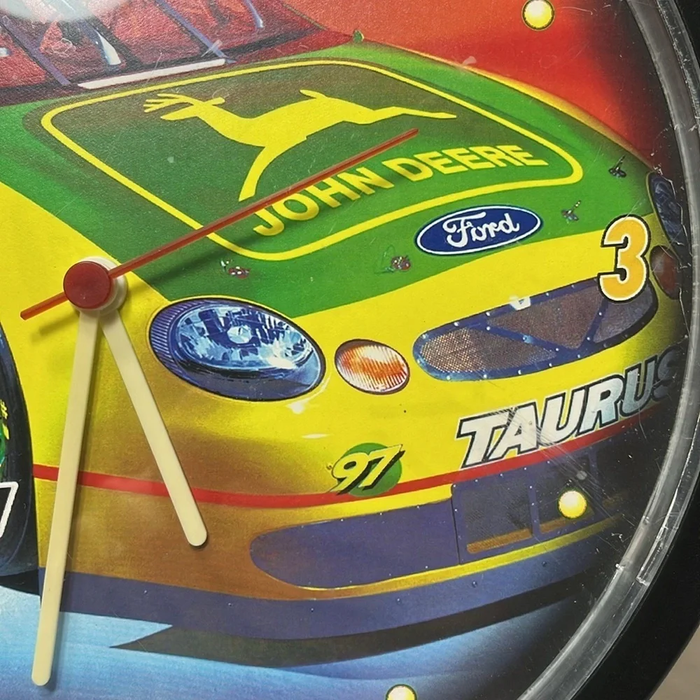 John Deere Motorsports NASCAR Vintage Wall Clock, battery incl